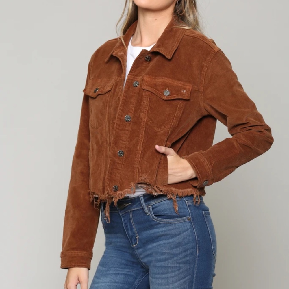 Hidden rebel corduroy cropped jacket